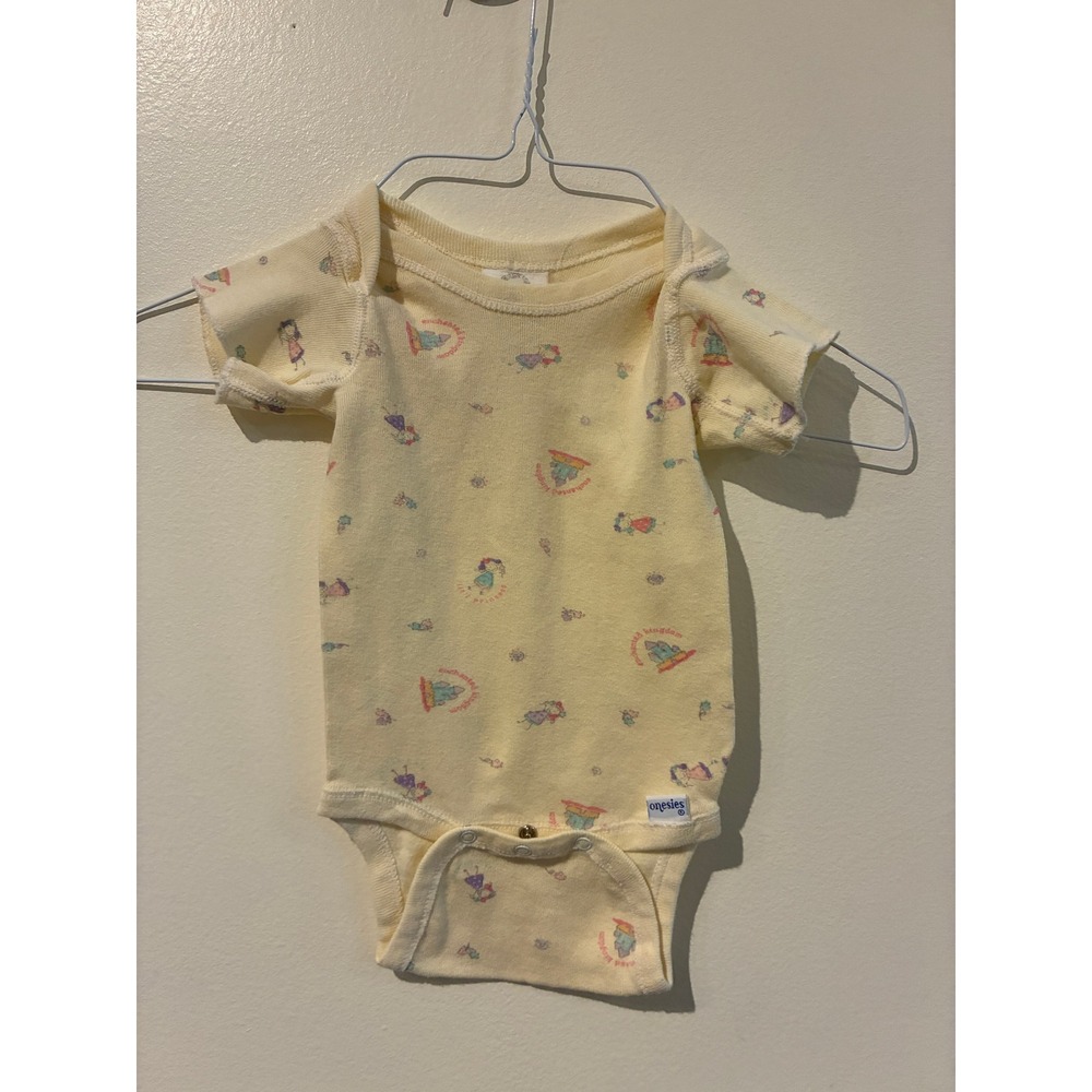 Gerber Vintage Princess Bodysuit Yellow Cotton Snap 3-6M